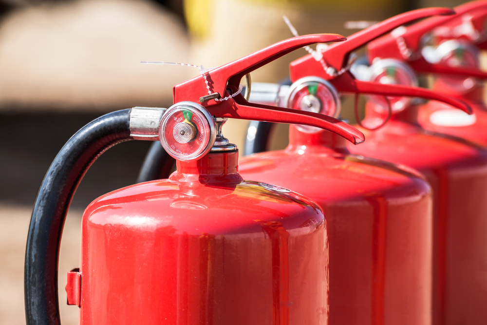 Red,Tank,Of,Fire,Extinguisher.,Overview,Of,A,Powerful,Industrial